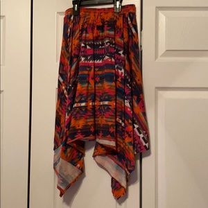 Orange multi color skirt